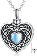 wholesale 925 Sterling Silver Heart Celtic Knot Blue Mother of Pearl Keepsake Pendant Necklace with Funnel and Fillers Set-0-0