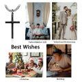 wholesale  Black Plated Mens Cross Pendant Necklaces for Men s 24 Chain-0-5