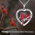 wholesale 925 Sterling Silver Red Enamel Cardinal Love Heart Angel Wings Pendant Necklace-0-1