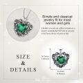 wholesale 925 Sterling Silver Green Heart-Shaped Peridot & Cubic Zirconia Pendant Necklace for Women-0-3