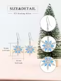 wholesale 925 Sterling Silver Blue Crystal Snowflake Drop Earrings for Women-0-4