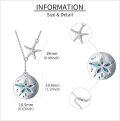 wholesale 925 Sterling Silver Abalone Shell & Starfish Pendant Necklace for Women-0-4