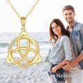 wholesale 14K Gold Triquetra Trinity Knot Pendant Necklace with Cubic Zirconia Stones for Women Irish s-0-5