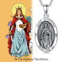 wholesale 925 Sterling Silver Saint Dymphna Pendant with Chain - Religious  for Men & Women-0-5
