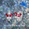 wholesale 925 Sterling Silver Butterfly Earrings Wholesale With Blue And Clear Crystals-0-28