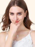 wholesale 925 Sterling Silver Cross Pendant With Floral Design And Yellow Gems-0-4