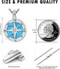 wholesale  Turquoise Stone Compass Pendant Necklace with 925 Sterling Silver Chain-0-4