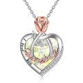 TOUPOP Sterling Silver Crystal I Love You Rose Flower Heart Necklace-0-0
