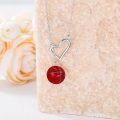 wholesale 925 Sterling Silver Heart & Red Enamel Basketball Lariat Necklace Sports Jewelry for Women-0-4