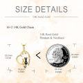 wholesale 14K Gold Heart-Shaped Pendant with Cats and Stars - Love You Forever Necklace-0-3