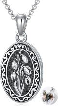 wholesale  Sterling Silver 12 Month Birth Flower Photo Locket Necklace Jewelry Gift -0-58