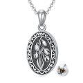wholesale 925 Sterling Silver Oxidized Floral Oval Locket Bracelet With Filling Tool Set-0-58