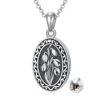 wholesale 925 Sterling Silver Oxidized Floral Oval Locket Bracelet With Filling Tool Set-01-January-Snowdrop-p-01-January-Snowdrop-text-1.no custom-2.text customized-3.photo&text customized-01-January-Snowdrop