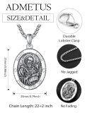 wholesale 925 Sterling Silver Patron Saint Medal Amulet Necklace for Men 2 5mm 22 +2 Chain-0-1