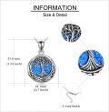 wholesale 925 Sterling Silver Opal Tree of Life Photo Locket Pendant Necklace for Women Wife Girlfriend  48cm Chain Length-0-13