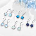wholesale Sterling Silver Lapis Turquoise Larimar Opal Black Pearl Dangle Earrings-0-19