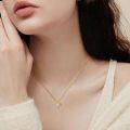 wholesale 14K Gold Pearl and Diamond Bow Tie Pendant Necklace for Women-0-1