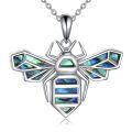 wholesale 925 Sterling Silver Bee Pendant With Abalone Inlay-0-0