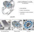 wholesale 925 Sterling Silver Hamsa Evil Eye Chakra Adjustable Open Ring-0-3