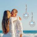 wholesale 925 Sterling Silver Star Moonstone Leverback Dangle Earrings for Women-0-4