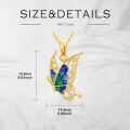 wholesale 14K Gold  Blue Green Opal Butterfly Pendant Necklace for Women-0-4