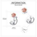 wholesale 925 Sterling Silver Rose And Cat Pendant Necklace-0-4