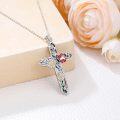 wholesale 925 Sterling Silver Opal Ladybug Daisy Flower Cross Pendant Necklace s for Women-0-4