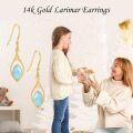 wholesale 14K Gold Larimar Drop Earrings - Elegant s for Her-0-5