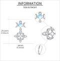 wholesale 925 Sterling Silver Triple Moon Goddess Celtic Knot Dangle Earrings with Rainbow Moonstone for Women Norse Pagan  36x18mm-0-3