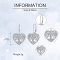 wholesale 925 Sterling Silver Filigree Tree Of Life Heart Drop Earrings-0-4
