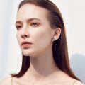wholesale 925 Sterling Silver Moonstone Triquetra Stud Earrings For Women And Men-0-2