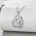 wholesale 925 Sterling Silver Heart-Shaped Pendant with Cubic Zirconia - Always my daughter forever my friend necklace gift for women girls-0-4