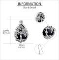 wholesale 925 Sterling Silver Black Tourmaline Tree of Life Dangle Earrings, Hypoallergenic Gift for Women-0-3