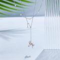 wholesale 925 Sterling Silver Horse Head Pendant Double Chain Lariat Necklace Christmas Gifts for Women-0-4