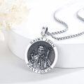wholesale 925 Sterling Silver Saint John Pendant with Crucifix Charm Prayer  for Men Women Boys Girls-0-2