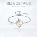 TOUPOP Sterling Silver Rose Heart Butterfly Initial L Letter Link Bracelet Jewelry Gifts-0-5