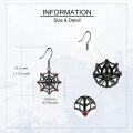 wholesale 925 Sterling Silver Gothic Red Crystal Spider Web Drop Earrings for Women-0-2