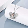wholesale 925 Sterling Silver Butterfly Dragonfly Keepsake Pendant with Chain and Funnel Set - 24K Gold Plated Accents-0-2