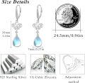 wholesale 925 Sterling Silver Blue Opalite Teardrop Leverback Drop Earrings for Women Girls Gift Boxed-0-5