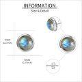 wholesale 925 Sterling Silver Labradorite Stud Earrings Natural Heart Halo Gemstone -0-4