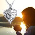 wholesale 925 Sterling Silver Heart Angel Wing Cremation Keepsake Pendant Necklace with Funnel and Fill Tool Gift Boxed for Women/Men/Grandma Memorial Jewelry-0-1