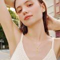 wholesale 925 Sterling Silver Gold Cross Pendant Necklace With Amber Stone-0-4