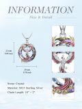 wholesale Sterling Silver Crystal Phoenix Pendant Necklace-0-8