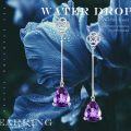 wholesale 925 Sterling Silver Purple Amethyst Celtic Knot Drop Earrings for Women-0-5