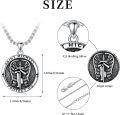 wholesale 925 Sterling Silver Saint Michael Protect Us Cross Angel Wings Pendant Necklace for Men Women Catholic  48cm Chain Length-0-5