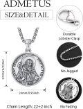 wholesale 925 Sterling Silver St Benedict Pendant Protection Charm Mens Necklace w/Chain-0-1