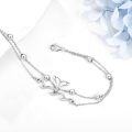 wholesale 925 Sterling Silver Whale Tail Wave Charm Anklet Jewelry for Women Girls-0-2