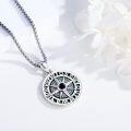 wholesale 925 Sterling Silver Malachite Compass Pendant Necklace  for Men & Women - Graduation Gift-0-1