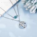 wholesale 925 Sterling Silver Turquoise Tree of Life Lariat Layered Pendant Necklace Christmas Gifts for Women-0-2