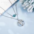 wholesale 925 Sterling Silver Turquoise Tree of Life Lariat Layered Pendant Necklace Christmas Gifts for Women-0-2